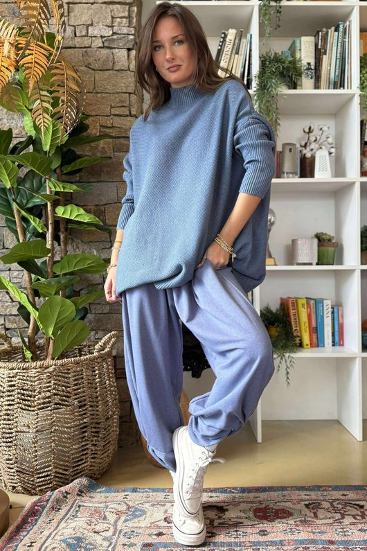 Charli Honeycomb Oversized Turtle Knit Denim /16=